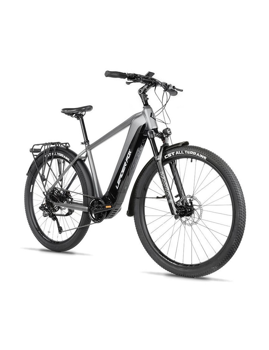 VELO ELECTRIQUE-VAE VTC 28 LEADER FOX BARNET 2025 HOMME GRIS 9V MOTEUR CENTRAL BAFANG M510 36V 95Nm BATTERIE 20Ah (19'' - h48cm