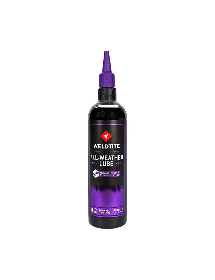 LUBRIFIANT VELO CHAINE WELDTITE ALL WEATHER TOUTES CONDITIONS AU TEFLON (400ml)