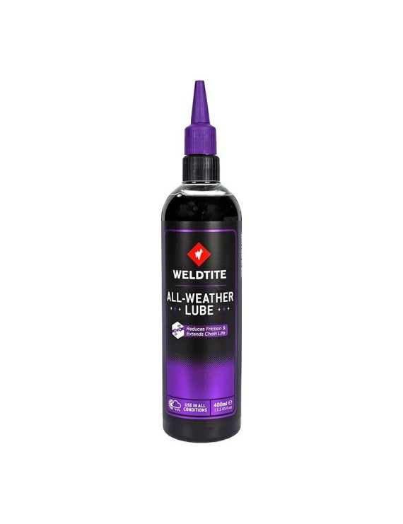 LUBRIFIANT VELO CHAINE WELDTITE ALL WEATHER TOUTES CONDITIONS AU TEFLON (400ml)