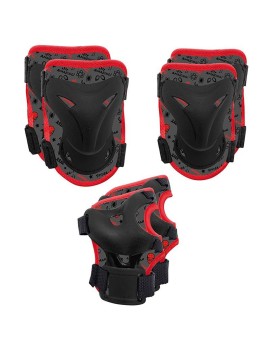 PROTECTION GENOUILLERES - COUDIERES ET POIGNETS DISNEY SPIDER MAN NOIR-ROUGE (KIT 6 PIECES) POUR VELO - ROLLER - SKATE