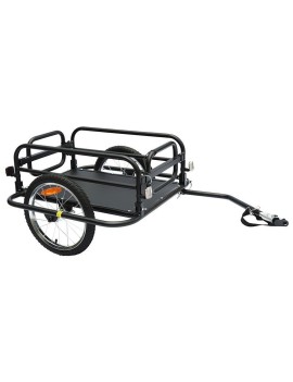 REMORQUE VELO UTILITAIRE PLIABLE MAXI 30Kgs (L69x47xH26.5) AVEC DE ROUES 16'' FIXATION AXE DE ROUE AR (COMPATIBLE AXE PLEIN ECR
