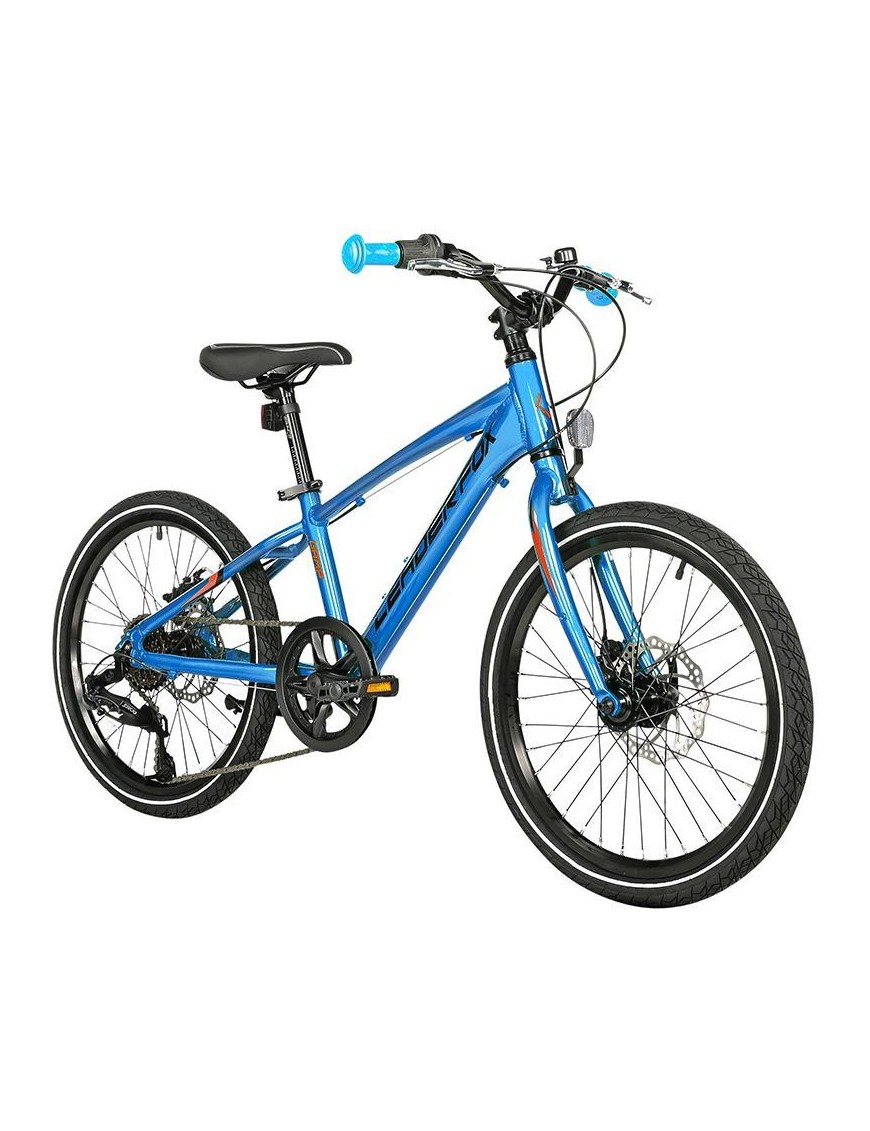 VELO MUSCULAIRE VTT 20 LEADER FOX GAMP 2025 GARCON BLEU 6V (TAILLE ENFANT 120 à 135 cm)