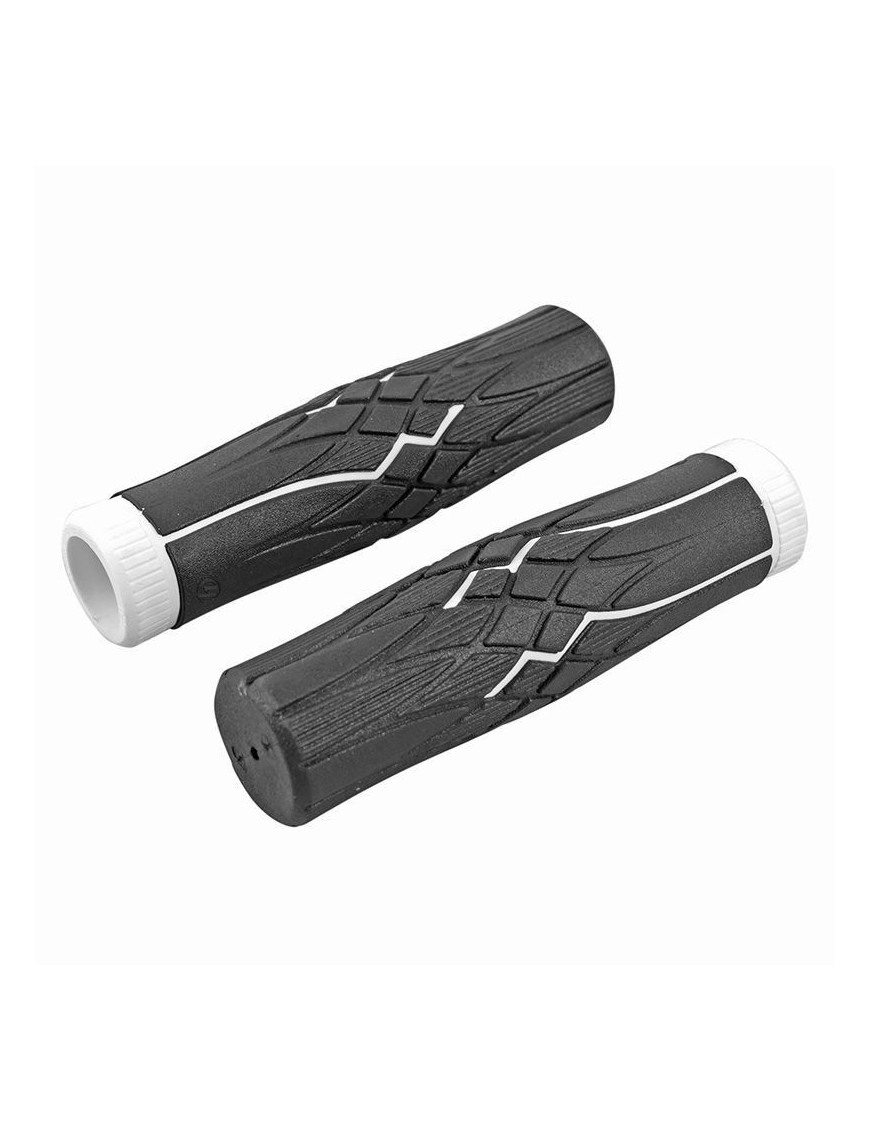 POIGNEE CITY HERRMANS GRIP DUDE ENFANT BLANC-NOIR L125mm (PAIRE) DIAM. 22mm