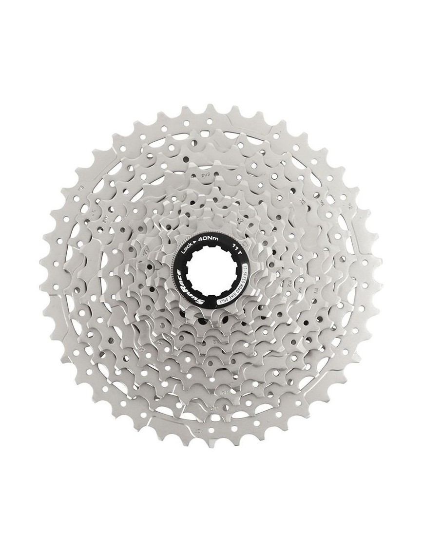 CASSETTE 12V. SUNRACE CSRZ800 11-42 GRAVEL POUR SHIMANO HG-L-HG-M METALLIC ARGENT (LIVRE EN BOITE)(11-13-15-17-19-21-24-28-32-3