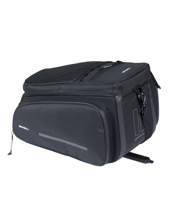 SACOCHE ARRIERE VELO BASIL MOVE NOIR AVEC SOUFFLET WATERPROOF EXTENSIBLE 10-26L FIXATION PORTE BAGAGE (L33x L24cmxH18cm) FIXATI