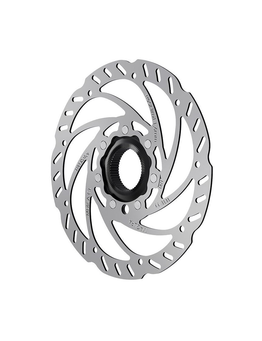 DISQUE DE FREIN VTT CENTERLOCK MAGURA 180mm ARGENT AVEC CONTRE ECROU (MONTAGE ATELIER)