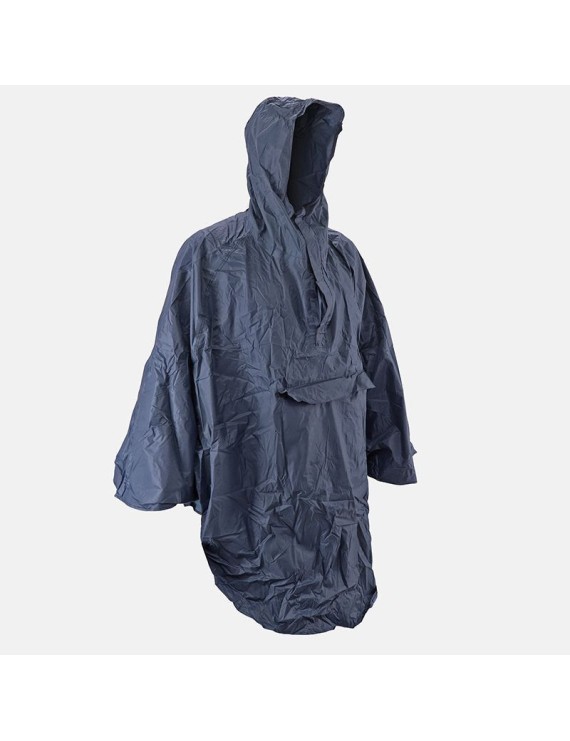 PONCHO - CAPE ANTI PLUIE ADULTE P2R L-XL BLEU MARINE WATERPROOF AVEC CAPUCHE - TAILLE 1.76 à 1.82m