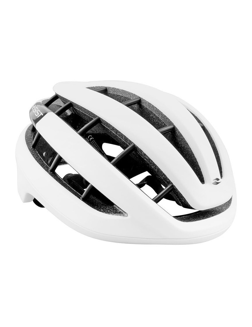 CASQUE VELO ADULTE GIST ROUTE RAPIDO BLANC MAT TAILLE 52-58 REGLAGE MOLETTE 255GRS