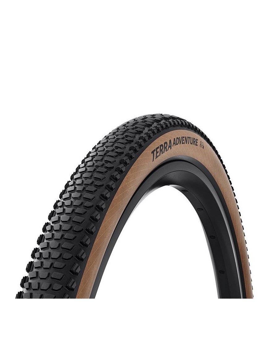 PNEU GRAVEL 700 X 50 CONTINENTAL TERRA ADVENTURE TRAIL NOIR FLANC MARRON TUBELESS READY TS (50-622) COMPATIBLE VAE