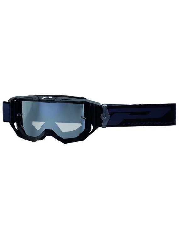 MASQUE-LUNETTES CROSS PROGRIP 3300 FL VISION GO MULTILAYERED NOIR MAT ECRAN MIROIR ARGENT ANTI-RAYURES-ANTI U.V.-ANTI-BUEE (HOM