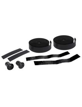 RUBAN DE GUIDON - CINTRE BTP PERFORMANCE PRO NOIR MOTIFS SYMETRIQUES NOIR BRILLANT AVEC BOUCHONS (CONFORTABLE EPAISSEUR 3mm)
