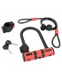 ANTIVOL VELO U NEWTON DIAM 13 MM AVEC CABLE AVEC SUPPORT NOIR-ROUGE (2 CLES)  -NIVEAU SECURITE 6-