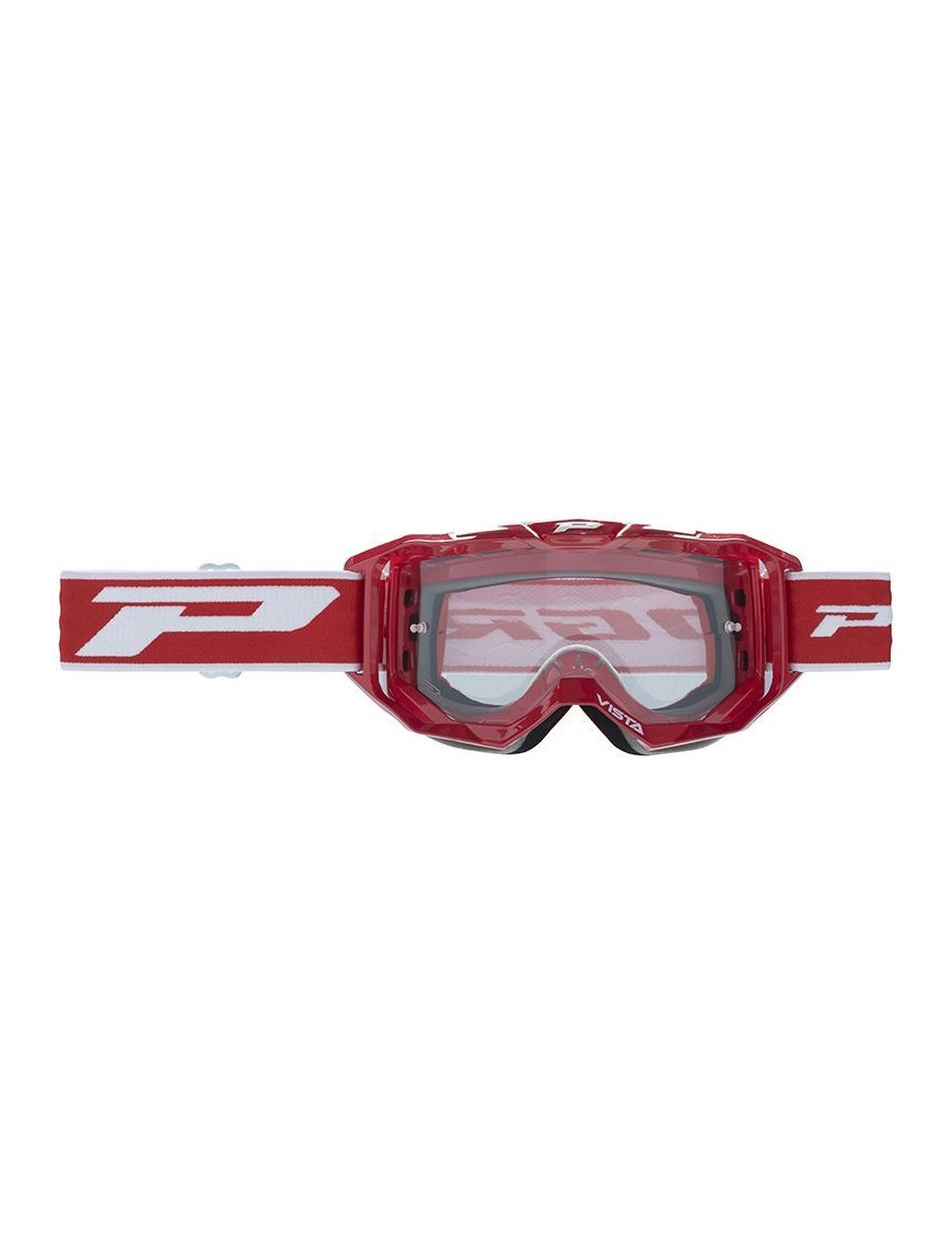MASQUE-LUNETTES CROSS PROGRIP 3303 TR VISTA ROUGE ECRAN TRANSPARENT ANTI-RAYURES-ANTI U.V.-ANTI-BUEE (HOMOLOGUE CE-EN-N° AC-96