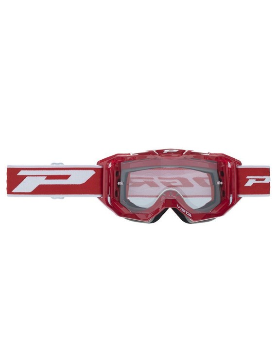 MASQUE-LUNETTES CROSS PROGRIP 3303 TR VISTA ROUGE ECRAN TRANSPARENT ANTI-RAYURES-ANTI U.V.-ANTI-BUEE (HOMOLOGUE CE-EN-N° AC-96