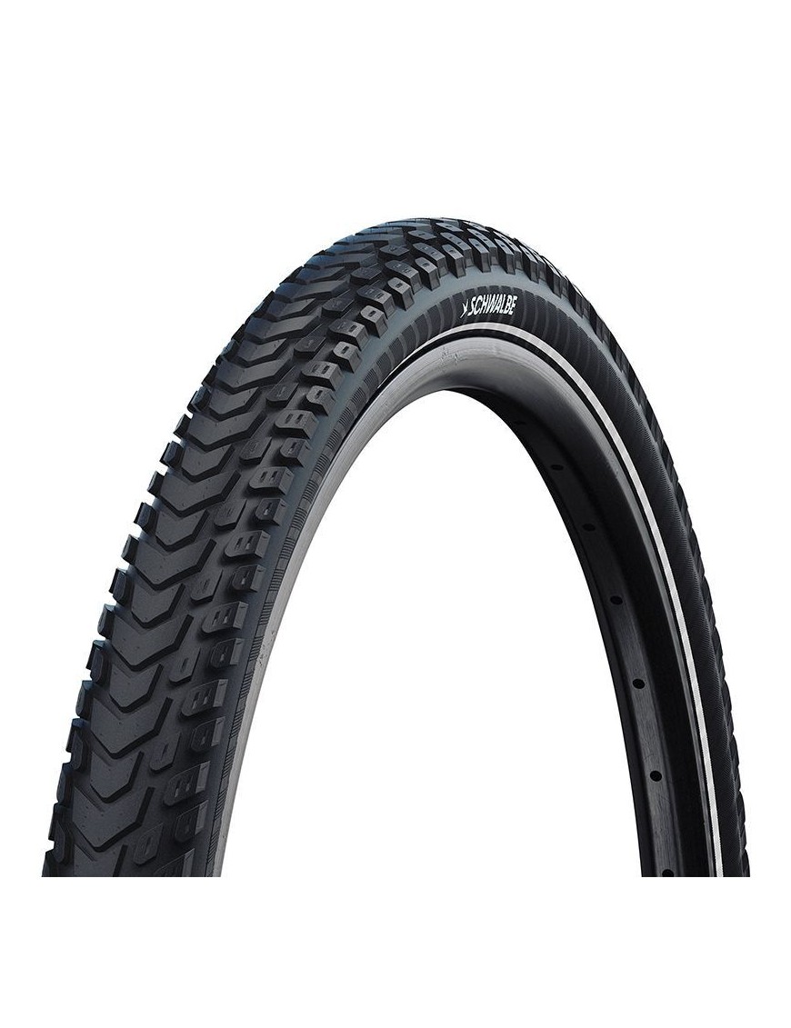 PNEU VTC URBAIN 700 X 40 (28 x 1.60) SCHWALBE MARATHON MONDIAL TR (42-622) RENFORT 5mm FLANC REFLEX NOIR