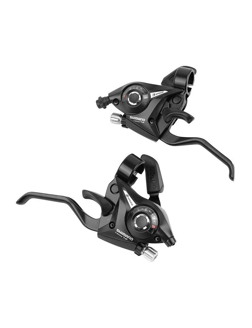 LEVIER-MANETTE VTT SHIMANO STEF51 3x8V. ARGENT POUR FREIN V-BRAKE (PAIRE)