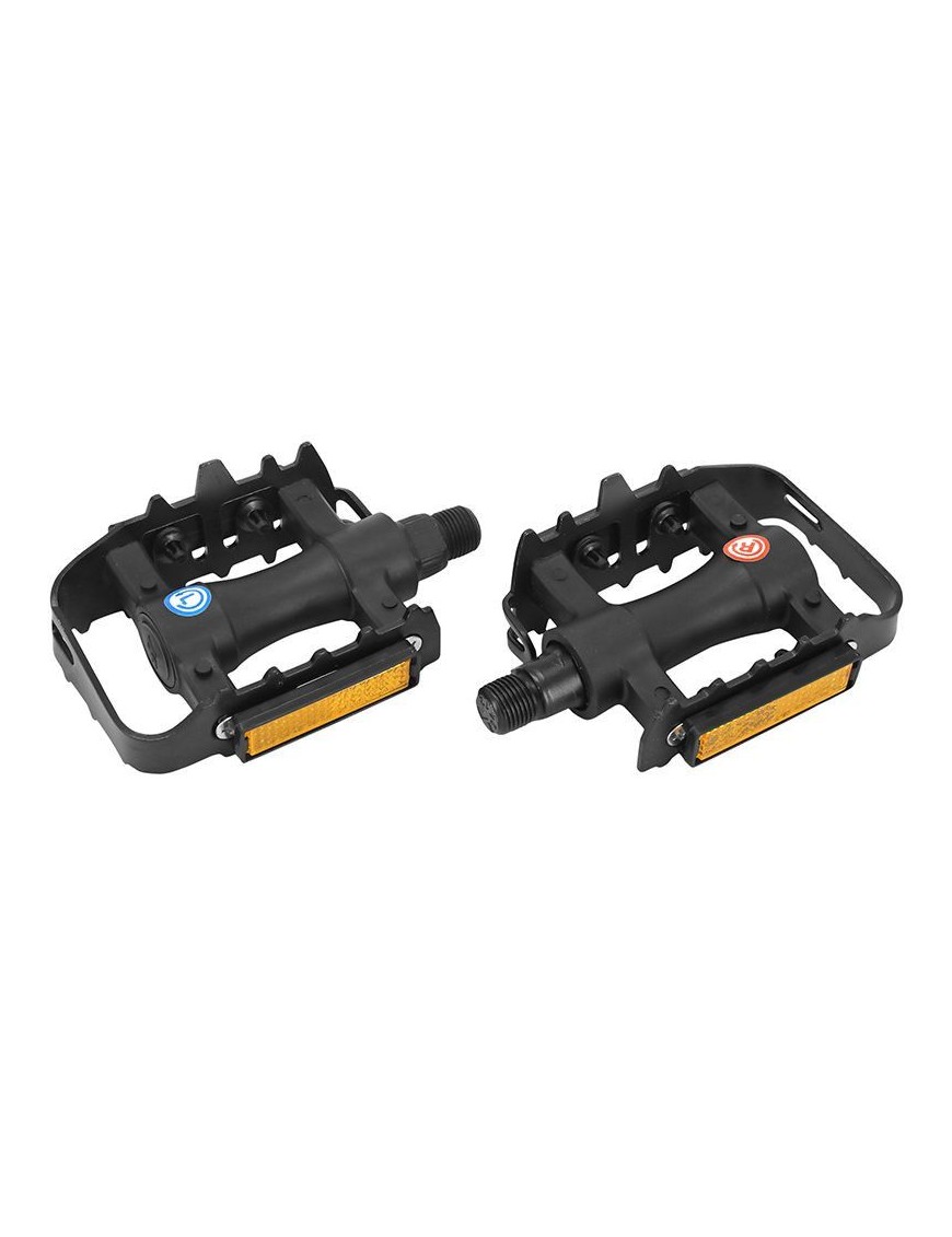 PEDALE VTT RESINE P2R NOIR CAGE ALU NOIR 9-16" (PAIRE)