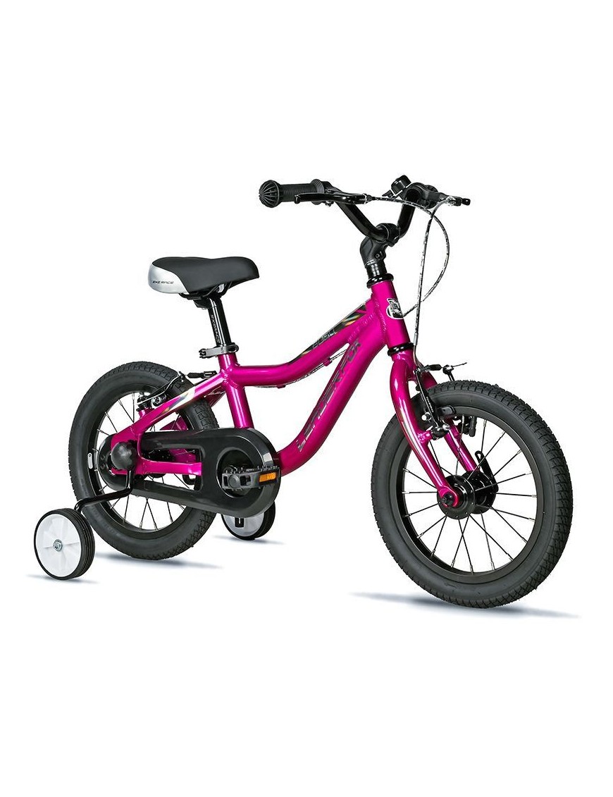 VELO MUSCULAIRE ENFANT 14 POUCES LEADER FOX BUBU 2025 ROSE MONOVITESSE CADRE ALU (TAILLE ENFANT JUSQU'A 105cm) -V BRAKE-