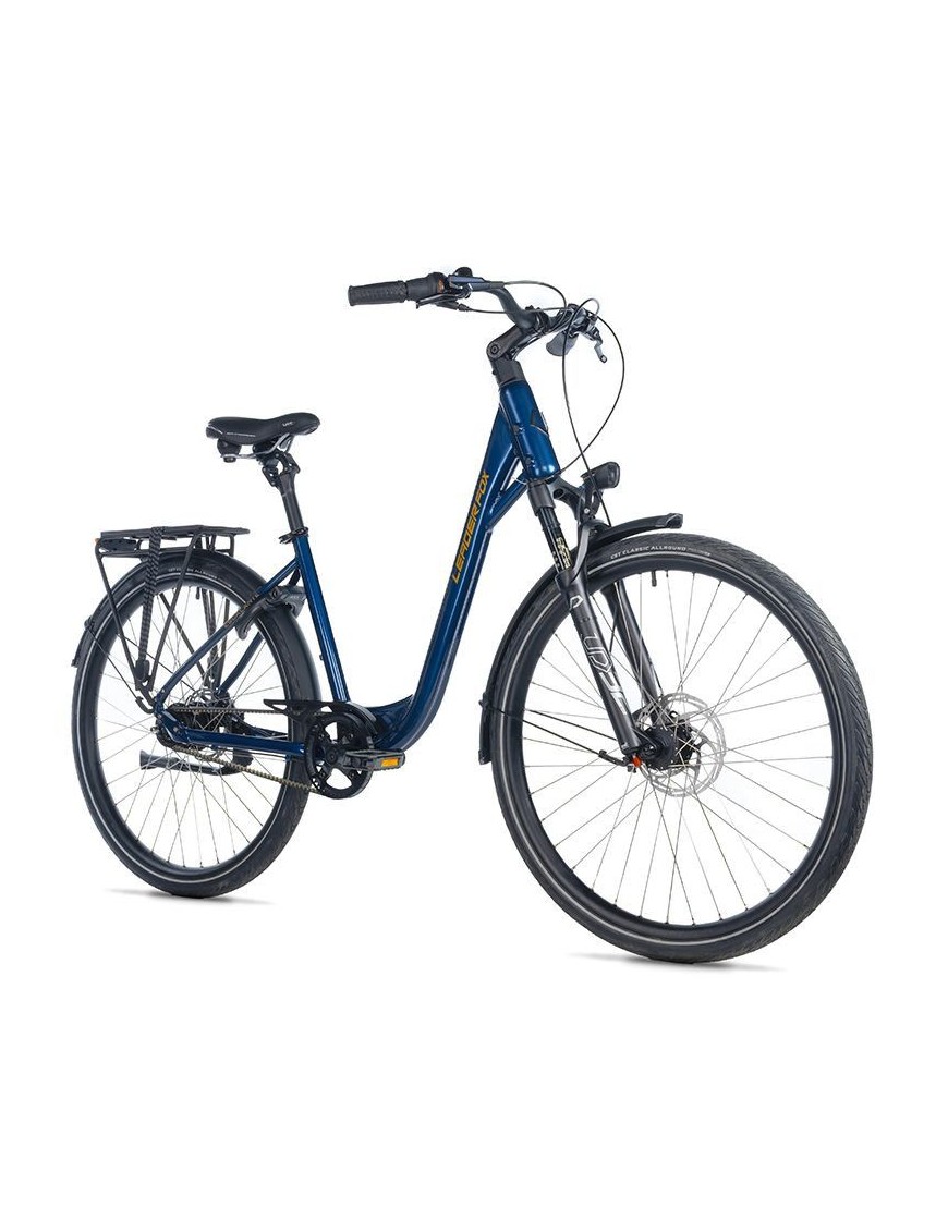 VELO MUSCULAIRE CITY BIKE 28 LEADER FOX ESCALANTE 2025 MIXTE BLEU BRILLANT NEXUS 8V COURROIE (16,5'' - H42cm - TAILLE  S - POUR