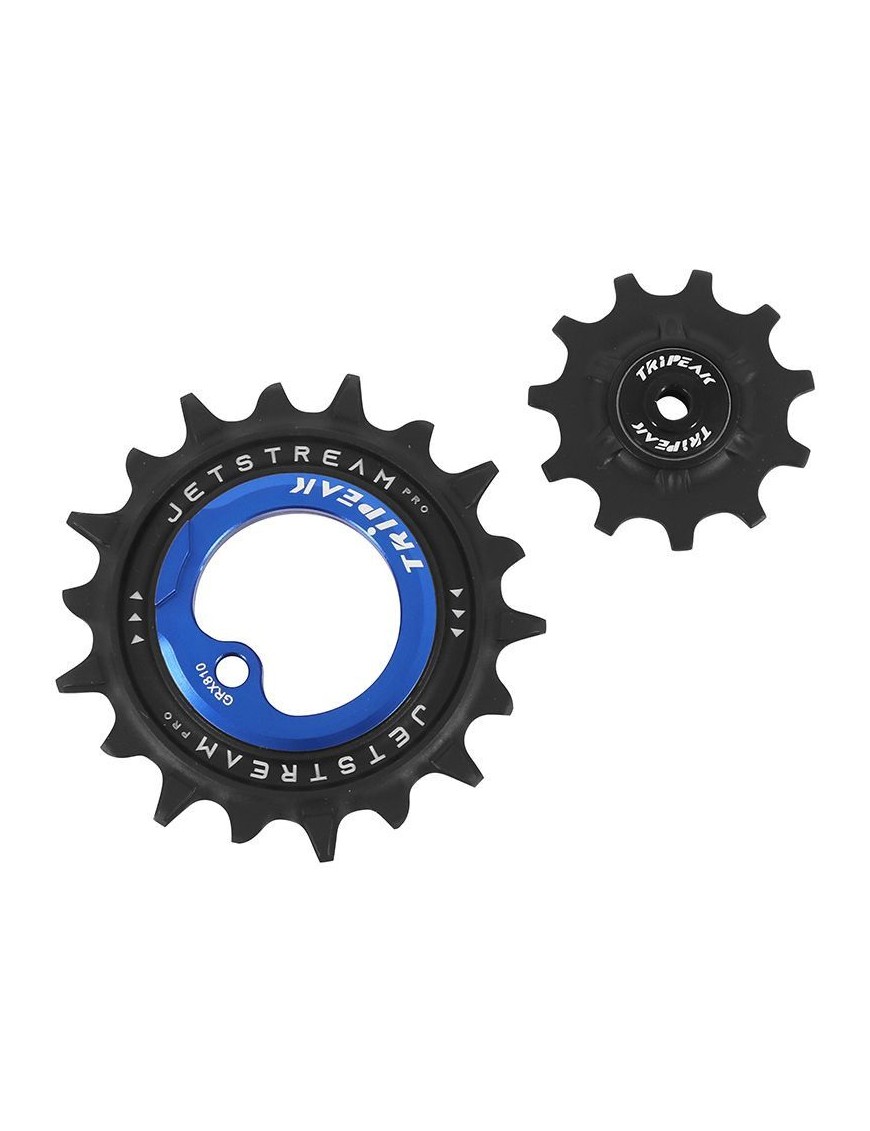 GALET DERAILLEUR AOPW TRIPEAK 11-18 DENTS CERAMIQUE 12-11x2V. SHIMANO GRX RX810 - 815 - 820 BLEU FONCE (JEU DE 2) (GARANTIE 4 a