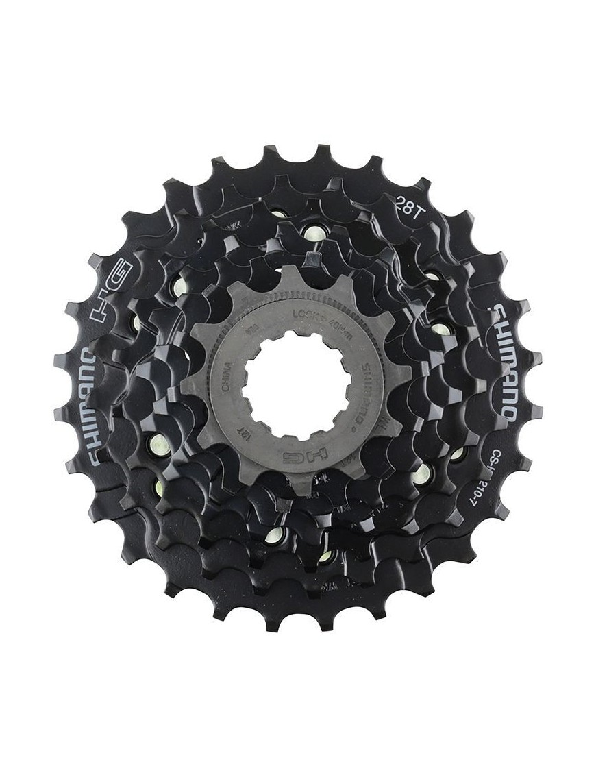 CASSETTE  7V. SHIMANO HG210 12-28 NOIR (12-14-16-18-21-24-28)