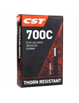 CHAMBRE A AIR VELO 700 x 35-43 CST VALVE STANDARD NOIR 48 mm RENFORCEE