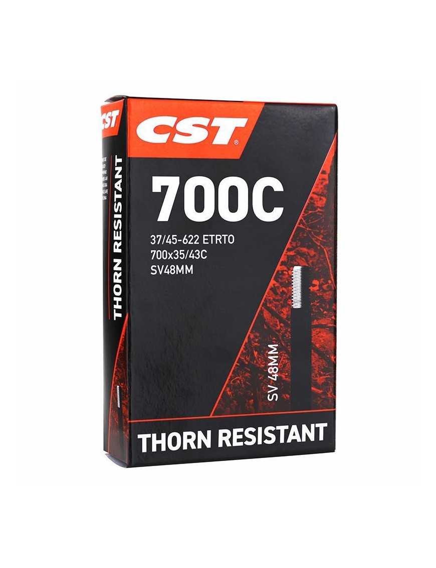 CHAMBRE A AIR VELO 700 x 35-43 CST VALVE STANDARD NOIR 48 mm RENFORCEE