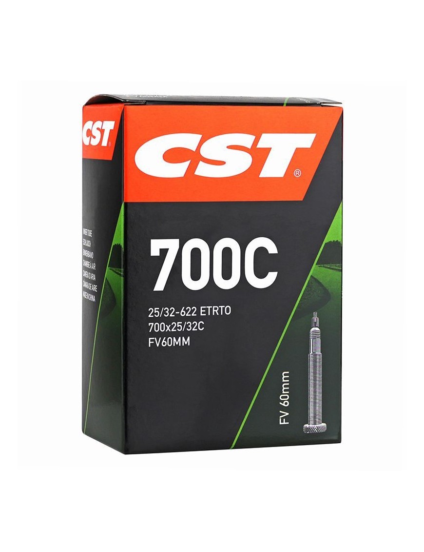 CHAMBRE A AIR VELO 700 x 25-32 CST VALVE PRESTA NOIR 60 mm