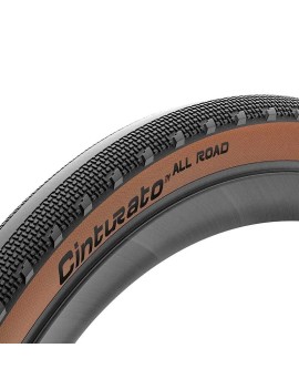 PNEU GRAVEL 700 X 40 PIRELLI CINTURATO ALL ROAD CLASSIC TANWALL NOIR FLANC MARRON TUBELESS READY TS (40-622)