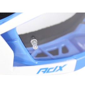 MASQUE-LUNETTES CROSS ADX MX BLEU-BLANC ECRAN TRANSPARENT ANTI-RAYURES (HOMOLOGUE EN1938) (+ LIVRE AVEC ECRAN MIROIR)