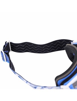 MASQUE-LUNETTES CROSS ADX MX BLEU-BLANC ECRAN TRANSPARENT ANTI-RAYURES (HOMOLOGUE EN1938) (+ LIVRE AVEC ECRAN MIROIR)