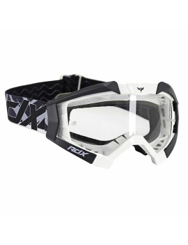 MASQUE-LUNETTES CROSS ADX MX BLANC-NOIR ECRAN TRANSPARENT ANTI-RAYURES (HOMOLOGUE EN1938) (+ LIVRE AVEC ECRAN MIROIR)