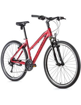 VELO MUSCULAIRE VTC 28 LEADER FOX TOSCANA 2021 FEMME ROUGE 9V CADRE 16,5 POUCES (TAILLE ADULTE 160 à 168 cm)