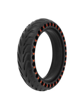 PNEU TROTTINETTE PLEIN ALVEOLE  8.5 X 2.00 NOIR ET ROUGE - LARGEUR INTERIEUR 34 mm