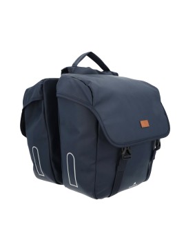 SACOCHE ARRIERE VELO DOUBLE HAPO.G 2x13,5L BLEU (35x34x13cm) - FIXATION SANGLES REGLABLES ET VELCROS SUR PORTE BAGAGE