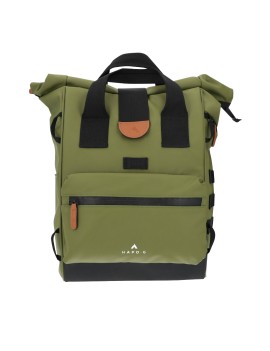 SACOCHE ARRIERE VELO HAPO.G ROLL-TOP KAKI MEDIUM CONVERTIBLE SAC A DOS (53x26x16cm) (VENDU A L'UNITE) - FIXATION CROCHETS SUR P