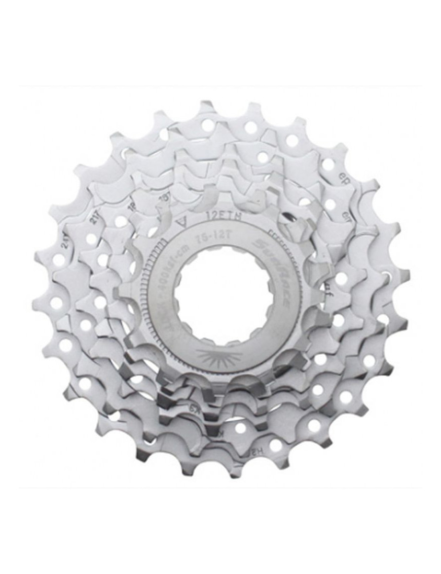CASSETTE  7V. SUNRACE 12-24 R63 POUR SHIMANO-SRAM NICKEL (LIVRE EN BOITE) (12-13-14-16-18-21-24)