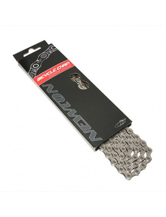 CHAINE VELO VAE 10V. NEWTON KMC X10e ARGENT 136 MAILLONS COMPATIBLE SHIMANO ET SRAM