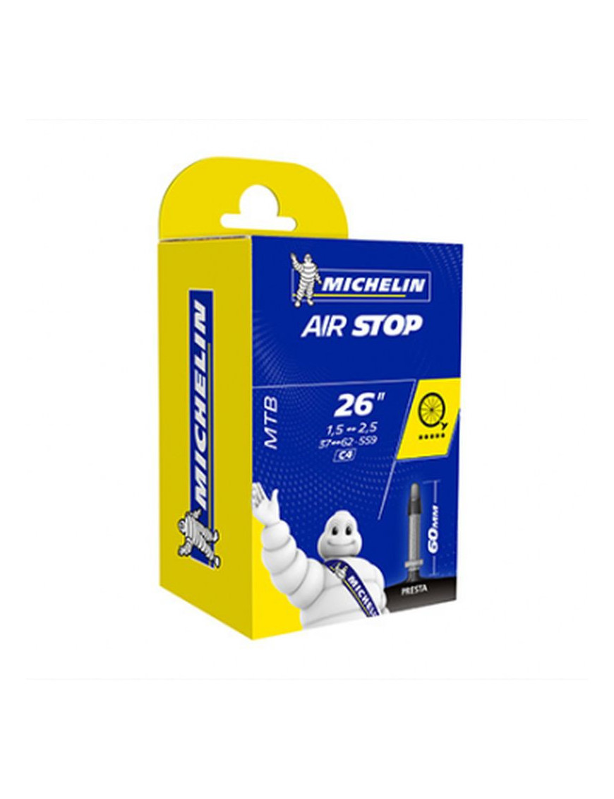 CHAMBRE A AIR VELO 26 x 1.50-2.10 MICHELIN C4 VALVE PRESTA 60mm 198g