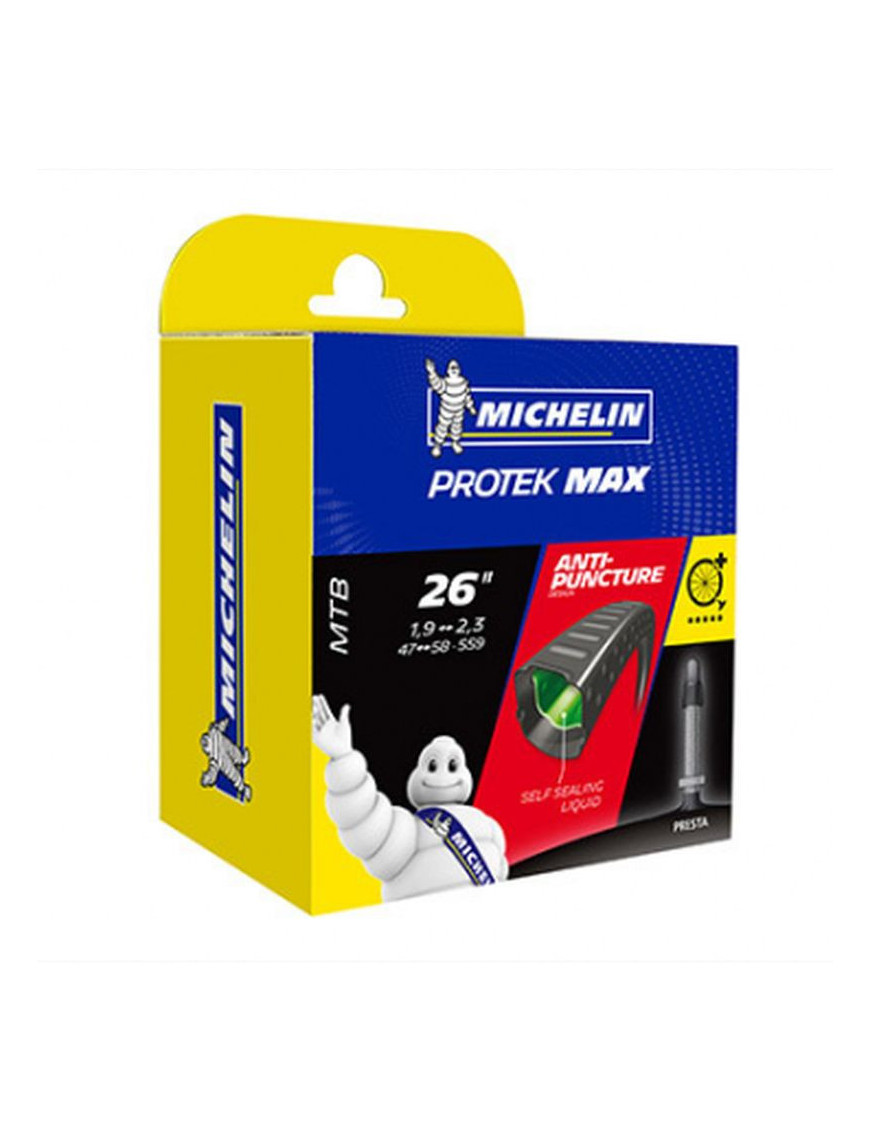 CHAMBRE A AIR VELO 26 x 1.85-2.30 MICHELIN PROTEK MAX C4 VALVE PRESTA 40mm AVEC LIQUIDE ANTI-CREVAISON