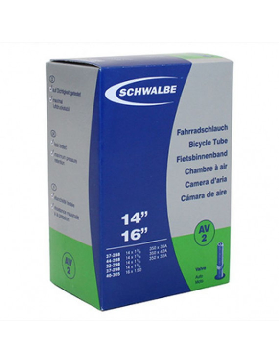 "CHAMBRE A AIR VELO 350 x 35A - 14"" SCHWALBE VALVE STANDARD TOUT ALU (37-288 à 40-305) (AV2)"