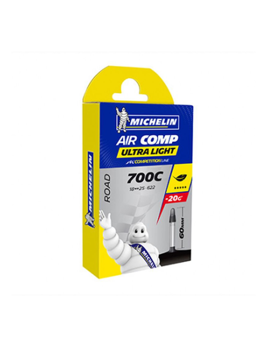 CHAMBRE A AIR VELO 700 x 18-23 MICHELIN A1 ULTRALIGHT VALVE PRESTA 60mm 78g