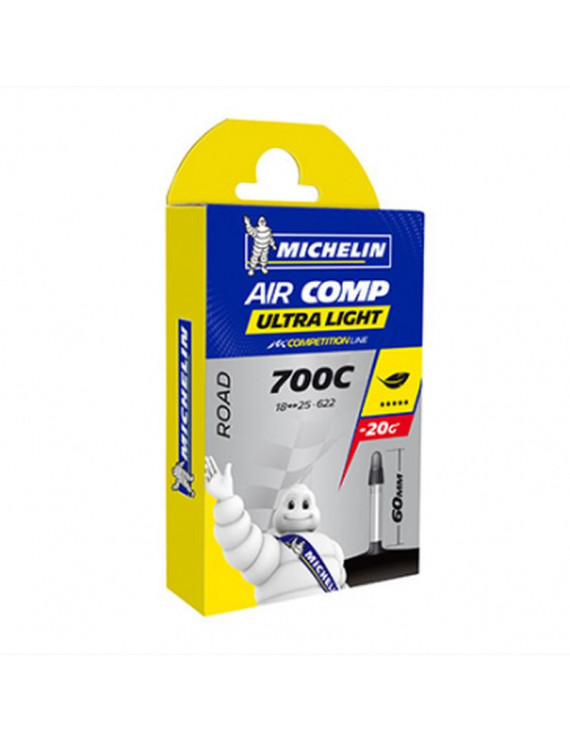 CHAMBRE A AIR VELO 700 x 18-23 MICHELIN A1 ULTRALIGHT VALVE PRESTA 60mm 78g