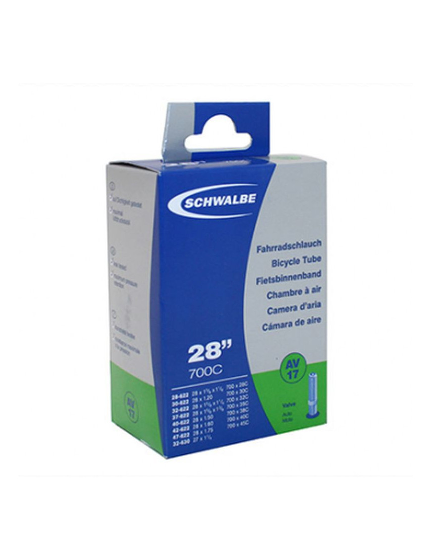 CHAMBRE A AIR VELO 700 x 28-45 SCHWALBE VALVE STANDARD TOUT ALU (AV17)
