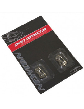 CONNECTEUR DE CHAINE VELO  7-8V. NEWTON COMPATIBLE SHIMANO-SRAM  (ATTACHE RAPIDE) (BLISTER DE 2 PIECES)