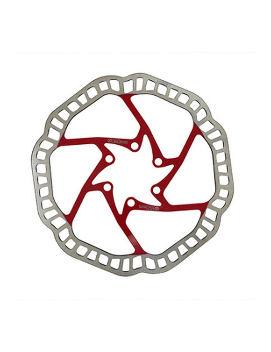 Disque de frein VTT 6 trous newton brake 160mm argent centre roug...