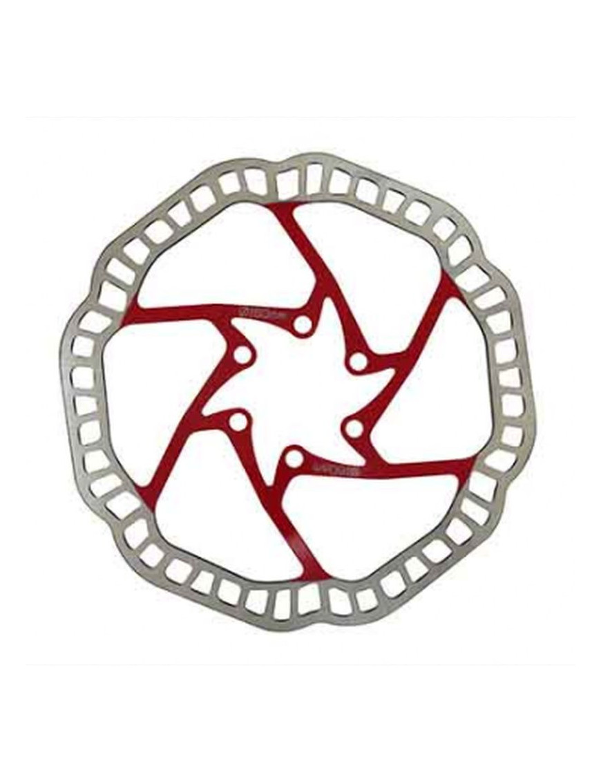 Disque de frein VTT 6 trous newton brake 180mm argent centre roug...