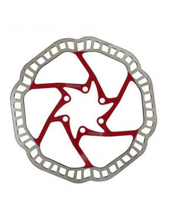 Disque de frein VTT 6 trous newton brake 180mm argent centre roug...