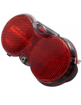 ECLAIRAGE VELO A PILE  HERRMANS ARRIERE SUR PORTE-BAGAGE GOGGLE XI NOIR ENTRAXE 50-80mm (SUR CARTE) - SE DECLENCHE AU MOUVEMENT