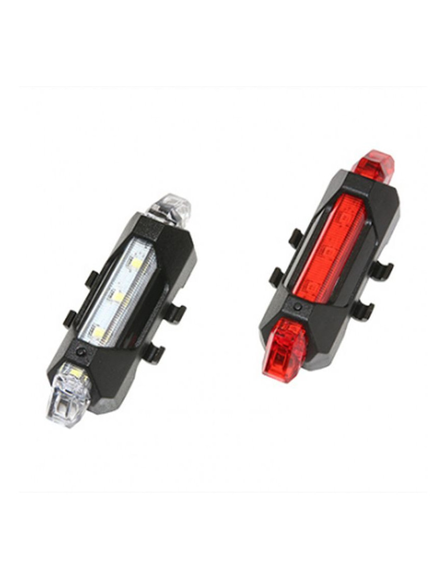 ECLAIRAGE VELO USB KIT LENS SUR CINTRE-TIGE DE SELLE 5 LEDS 2 FONCTIONS NOIR (LIVRE AVEC 2 ELASTIQUES SUPPLEMENTAIRES POUR COMP